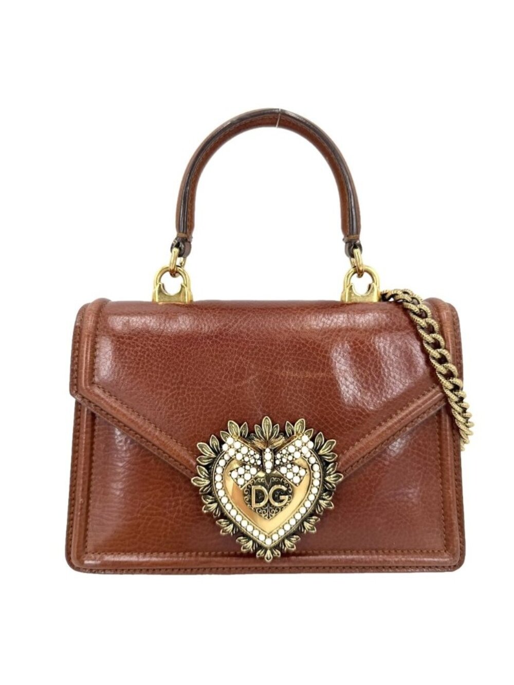 Dolce & Gabbana 2-Way Devotion Small Chain Shoulder Crossbody Heart Bag